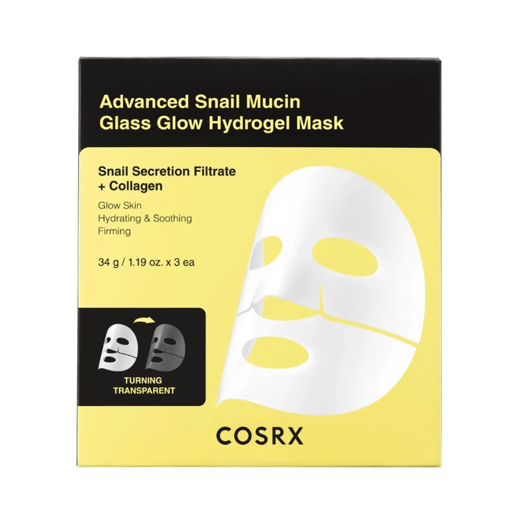 COSRX Advanced Snail Mucin Glass Glow Hydrogel Mask (3 pcs)