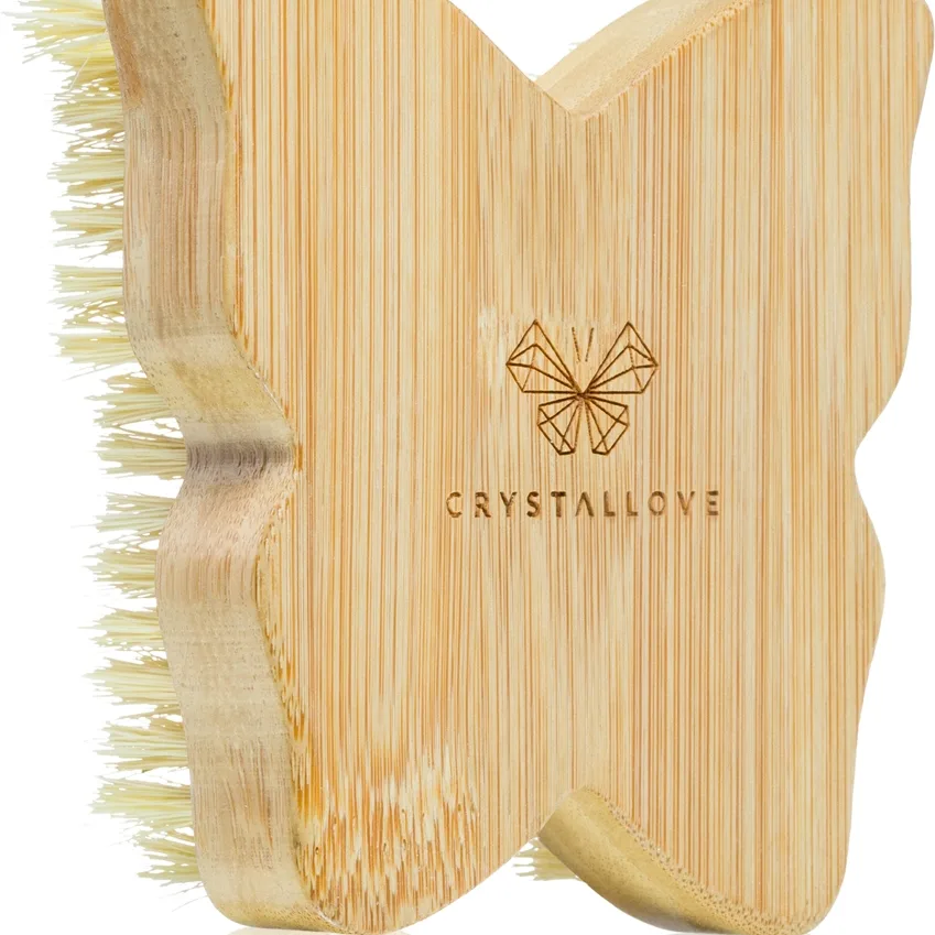 Crystallove Bamboo Butterfly Agave Body Brush Massageborste för kropp 1 st.