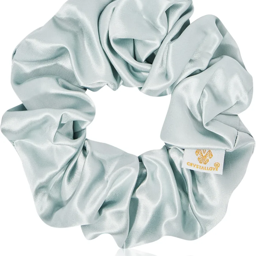 Crystallove Mulberry Silk Scrunchie hårsnodd av siden Amazonite 1 st.