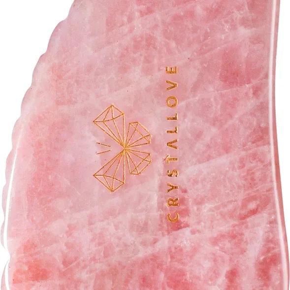 Crystallove Rose Quartz 3D Gua Sha massagehjälpmedel 1 st.