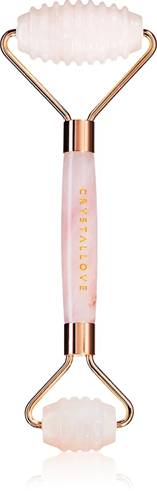 Crystallove Rose Quartz 3D Teeth Roller Massagerulle til ansigt 1 stk.