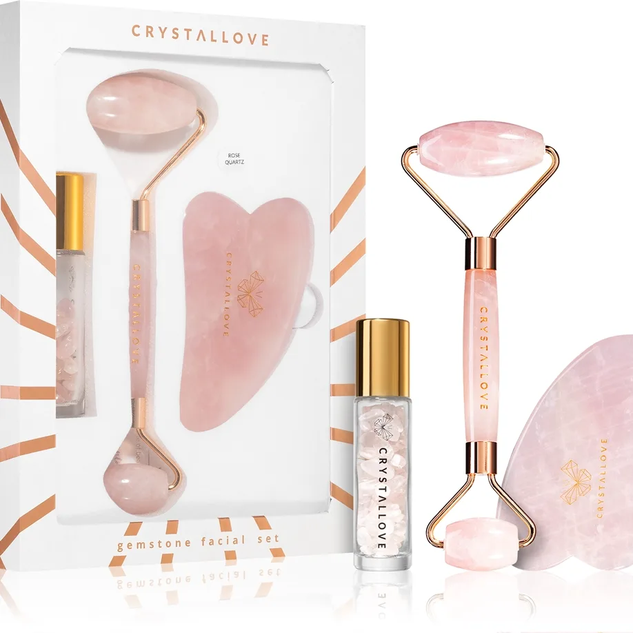 Crystallove Rose Quartz Beauty Set Hudplejesæt