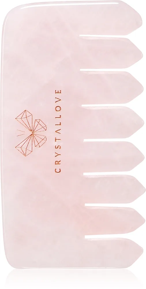 Crystallove Rose Quartz Comb hierontaväline hiuksiin ja vartalolle 1 kpl