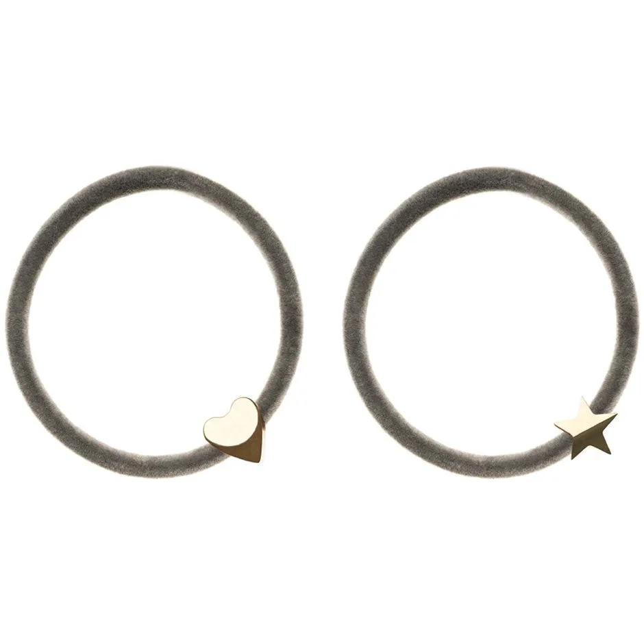 Dark 2 Pk Velvet Hair Tie Grey - 1 pcs
