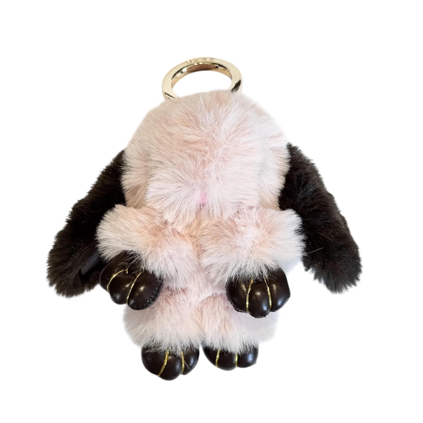 DARK Bunny Bag Charm Pale Rose with Chocolate Brown