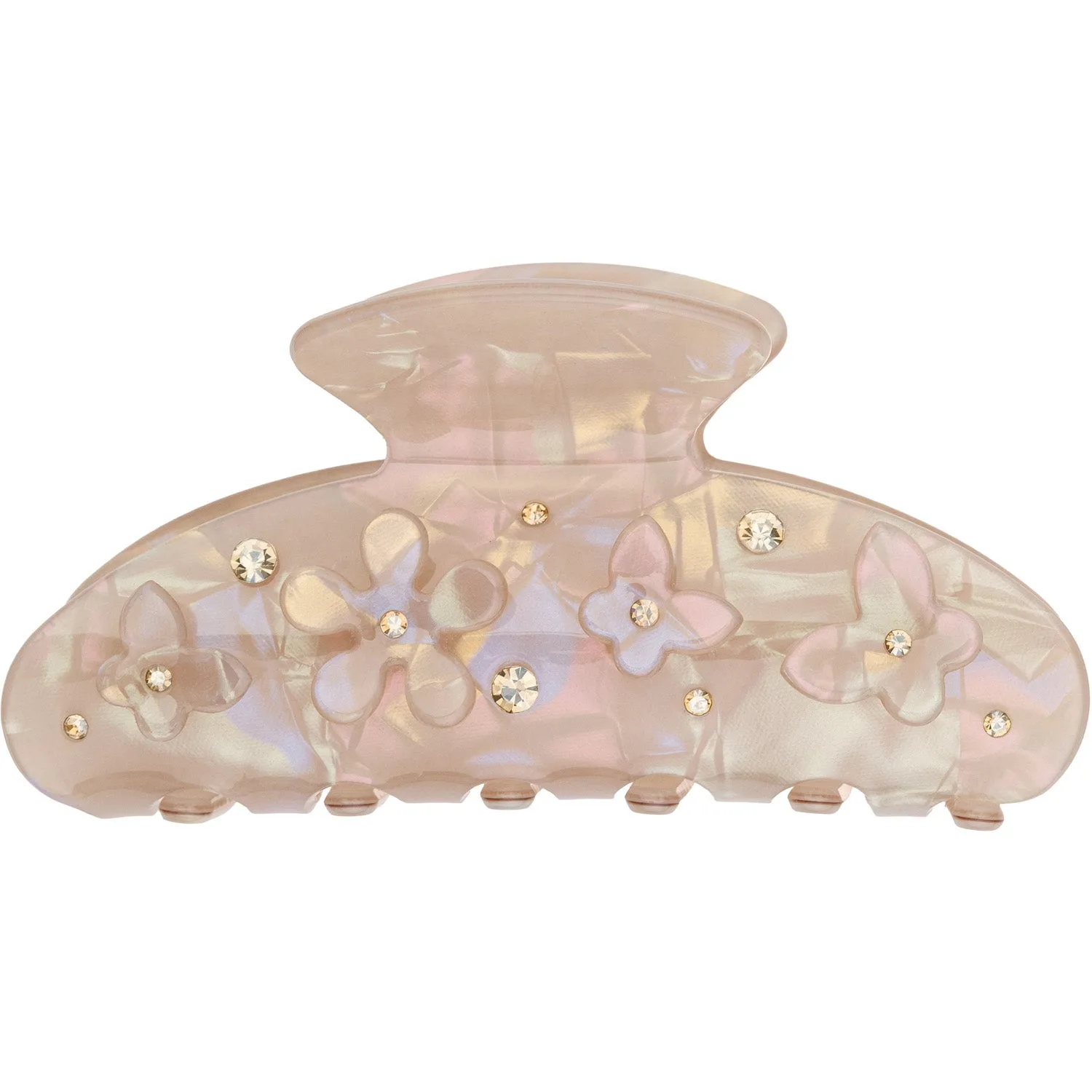 Dark Flower & Butterfly Hair Claw Sand W/Sand - 1 pcs