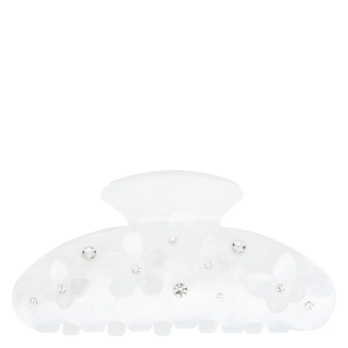 DARK Flower & Butterfly Hair Claw White