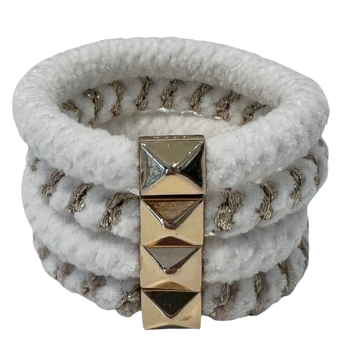 DARK Fluffy Fat Hair Tie With Gold Ibiza Blue Mix 4 kpl