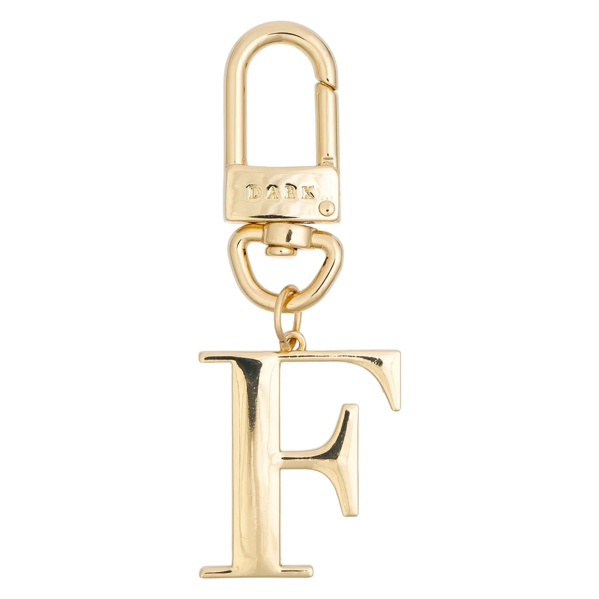 DARK Metal Letter Bag Charm Letter F Gold