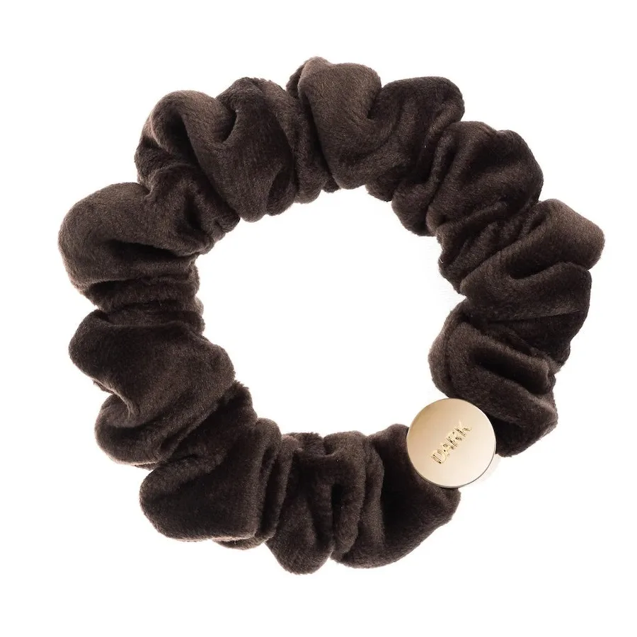 Dark Mini Velvet Scrunchie Hair Braid Chocolate Brown - 1 pcs