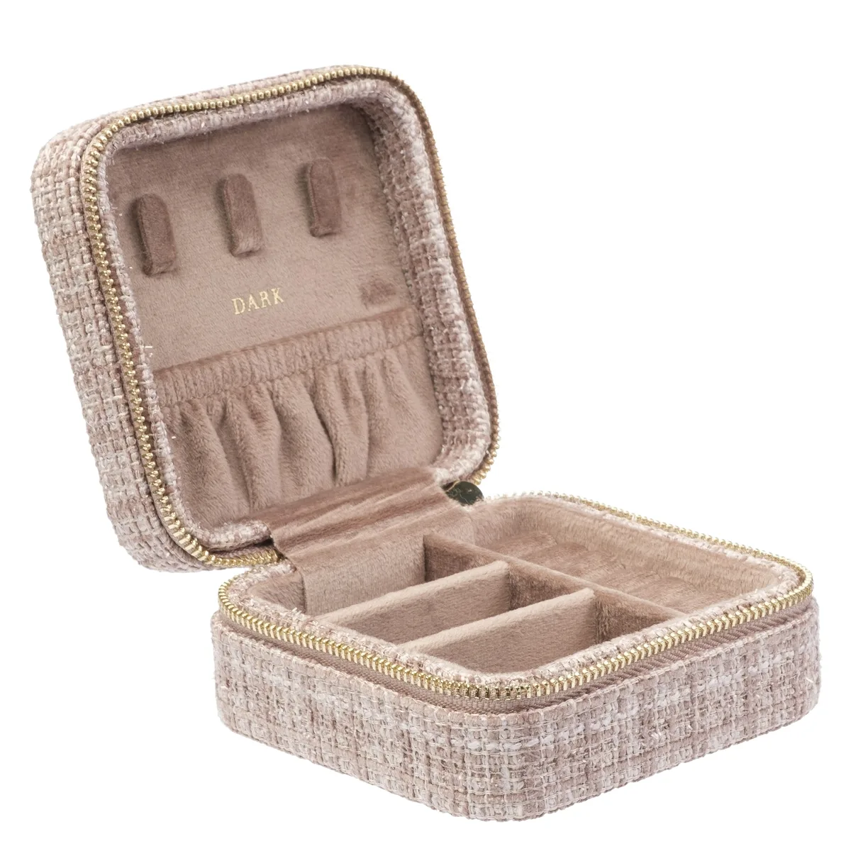 DARK Tweed Jewellery Box Mini Warm Taupe