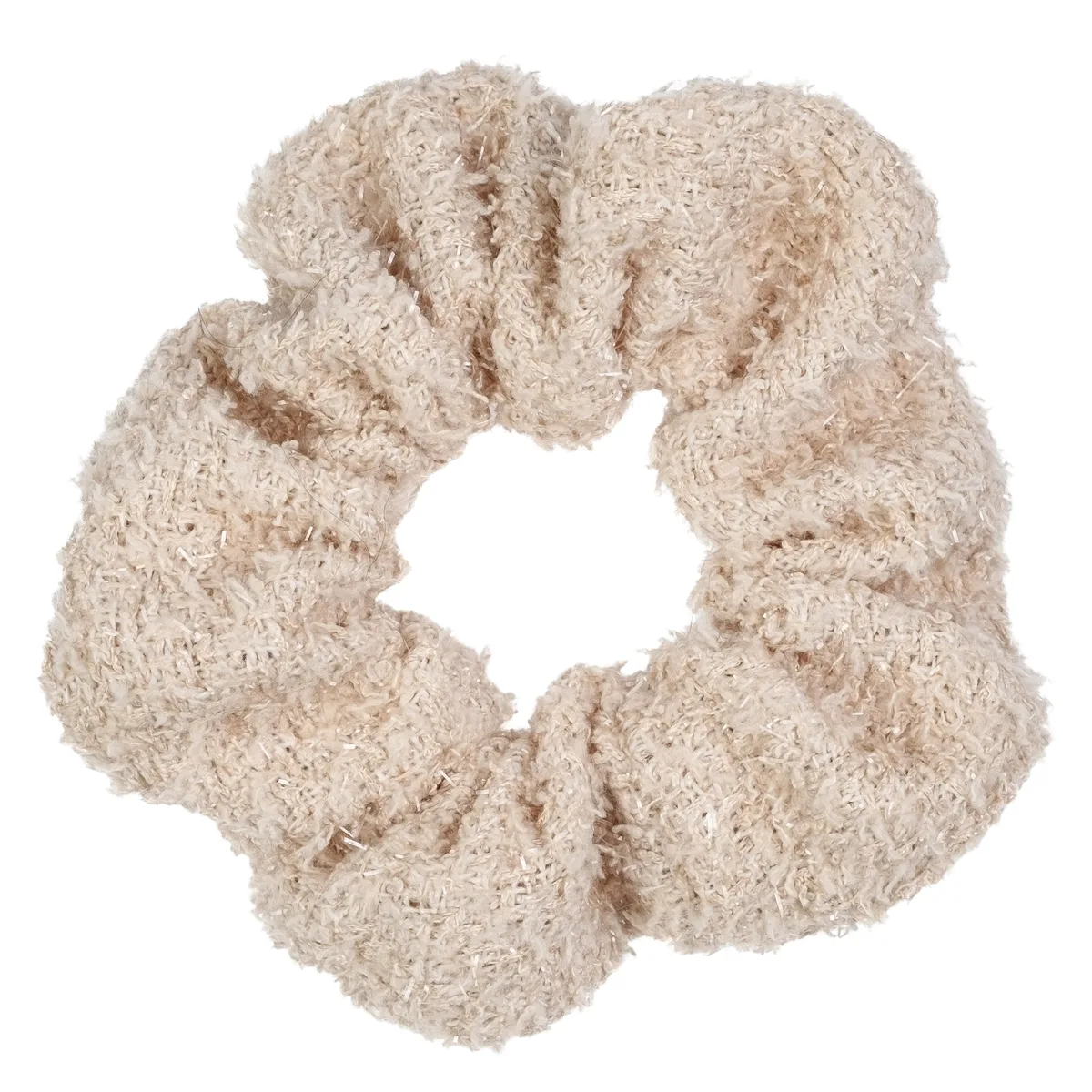 DARK Tweed Scrunchie Pale Yellow