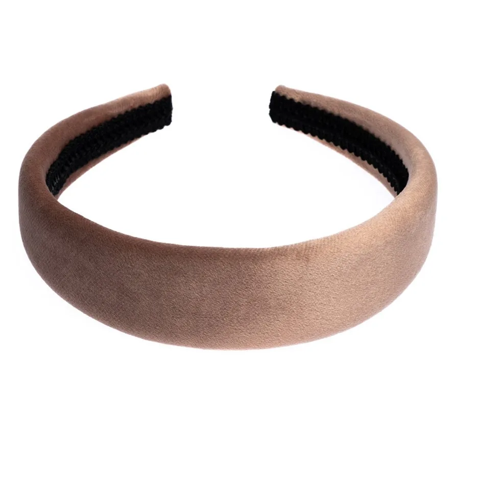 Dark Velvet Hair Band Broad Nougat - 1 pcs