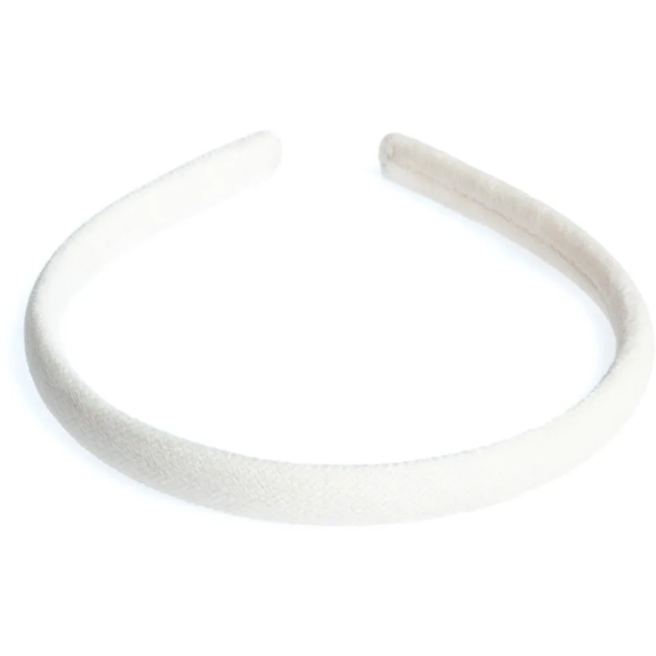 Dark Velvet Hair Band Thin Off White - 1 pcs