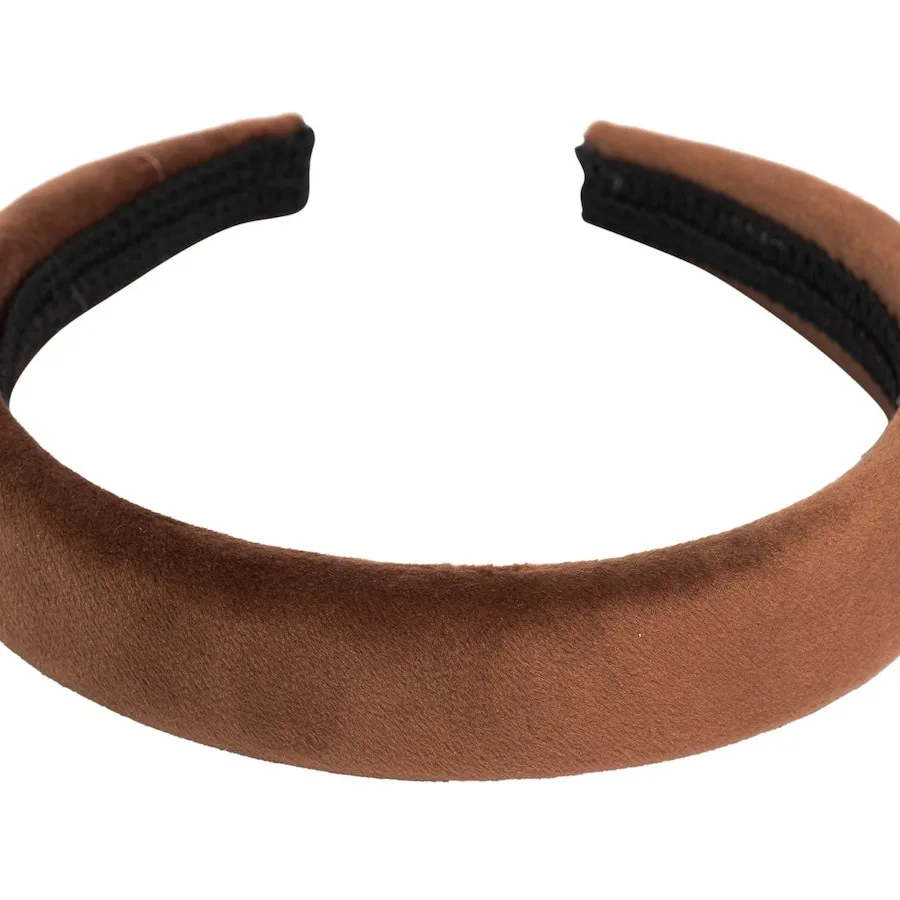 Dark Velvet Hairband Broad Cognac - 1 pcs