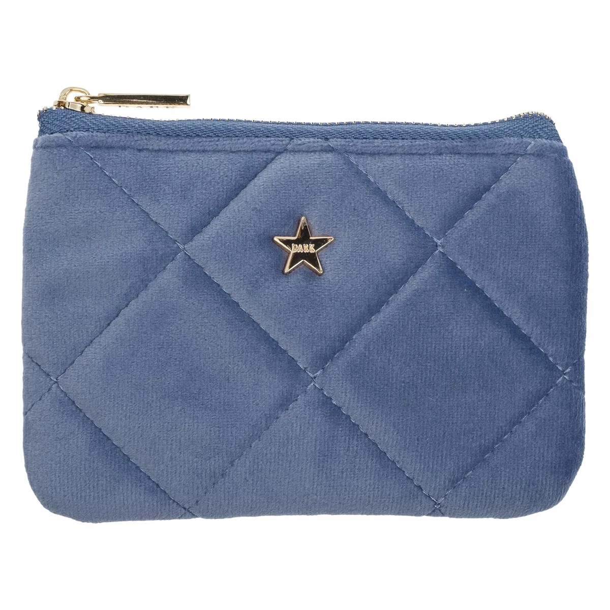 DARK Velvet Quilted Mini Pouch Country Blue