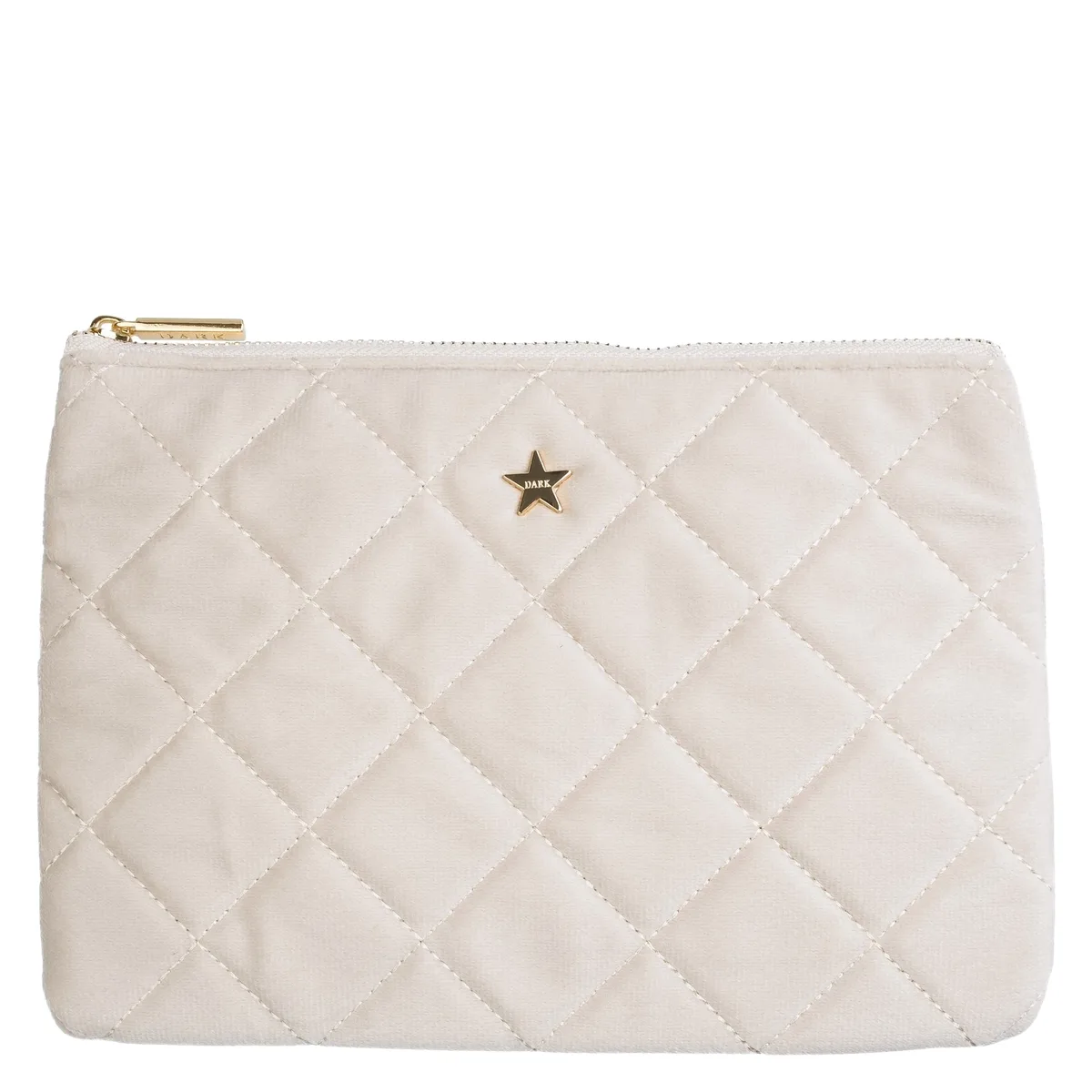 DARK Velvet Quilted Small Pouch Sand
