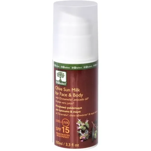 DATOVARER - Bedst før 6/2025 - BIOselect Sun Milk for face & body SPF 15