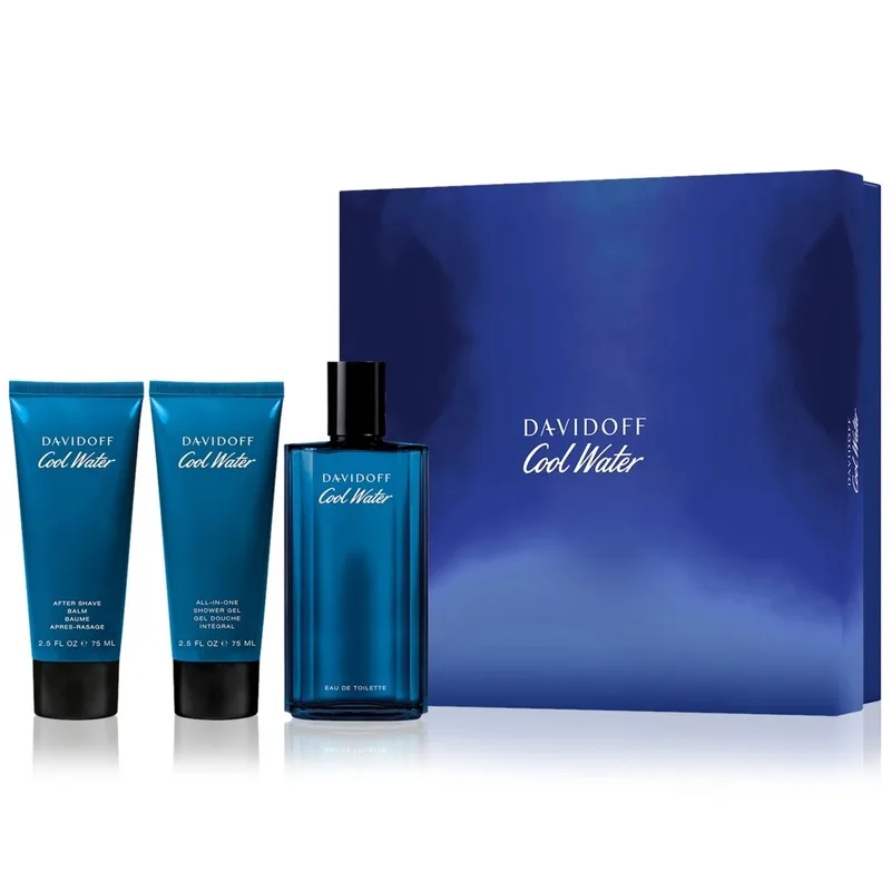 Giftset Davidoff Cool Water Edt 125ml + After Shave Balm 75ml + Shower Gel 75ml