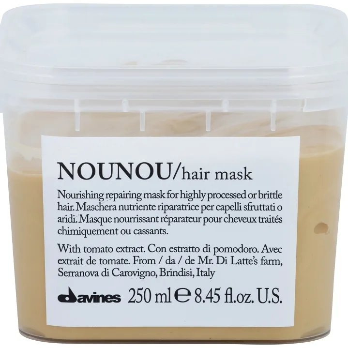 Davines NouNou ravitseva naamio vaurioituneille, kemiallisesti käsitellyille hiuksille 250 ml
