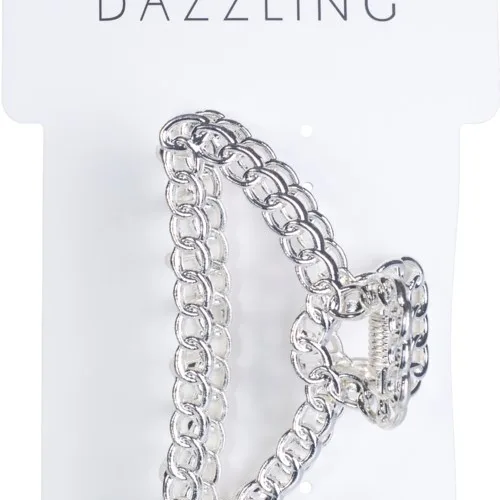 Dazzling Colored Hair Clip Silver