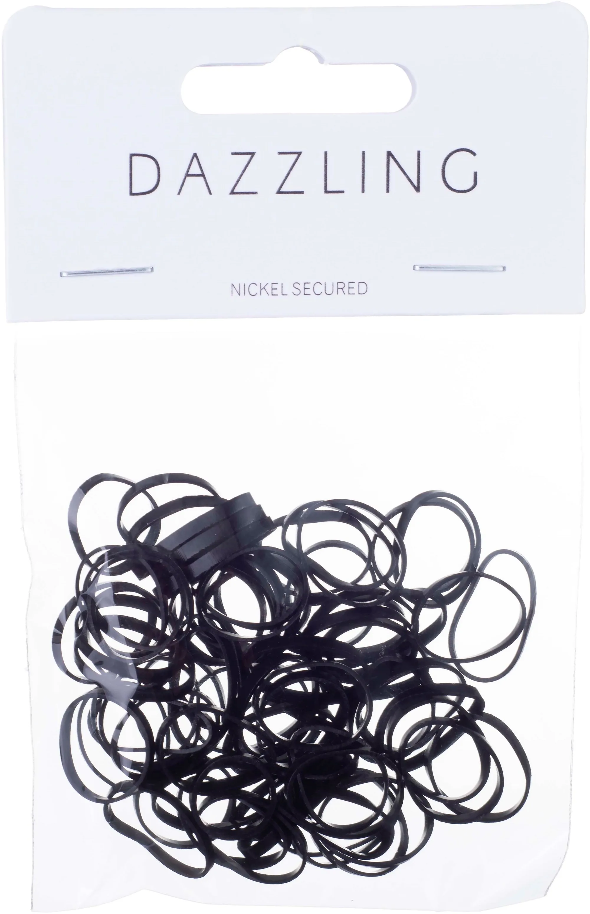 Dazzling Elastic Hair Ties 75 pcs Black