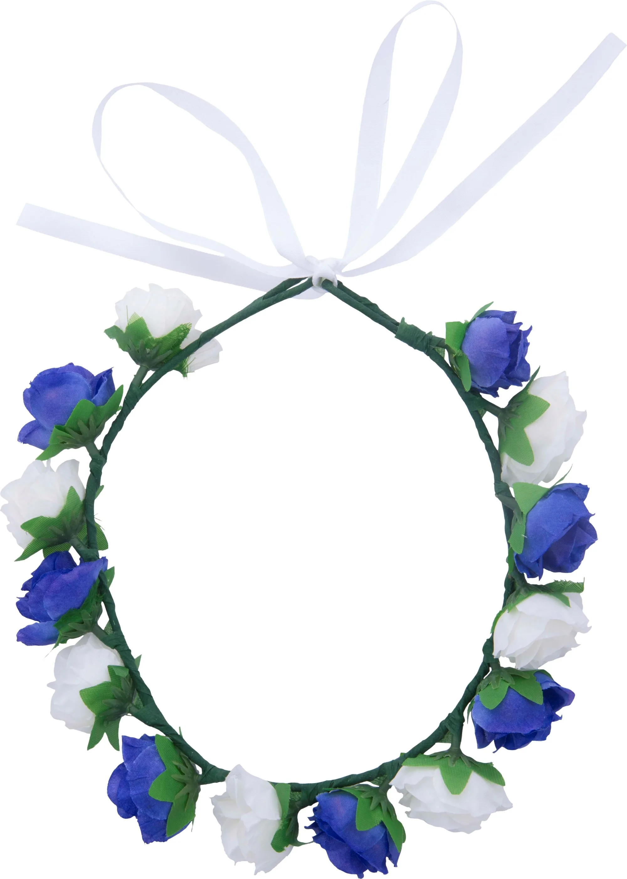 Dazzling Flower Head Band Blue And White Flowers