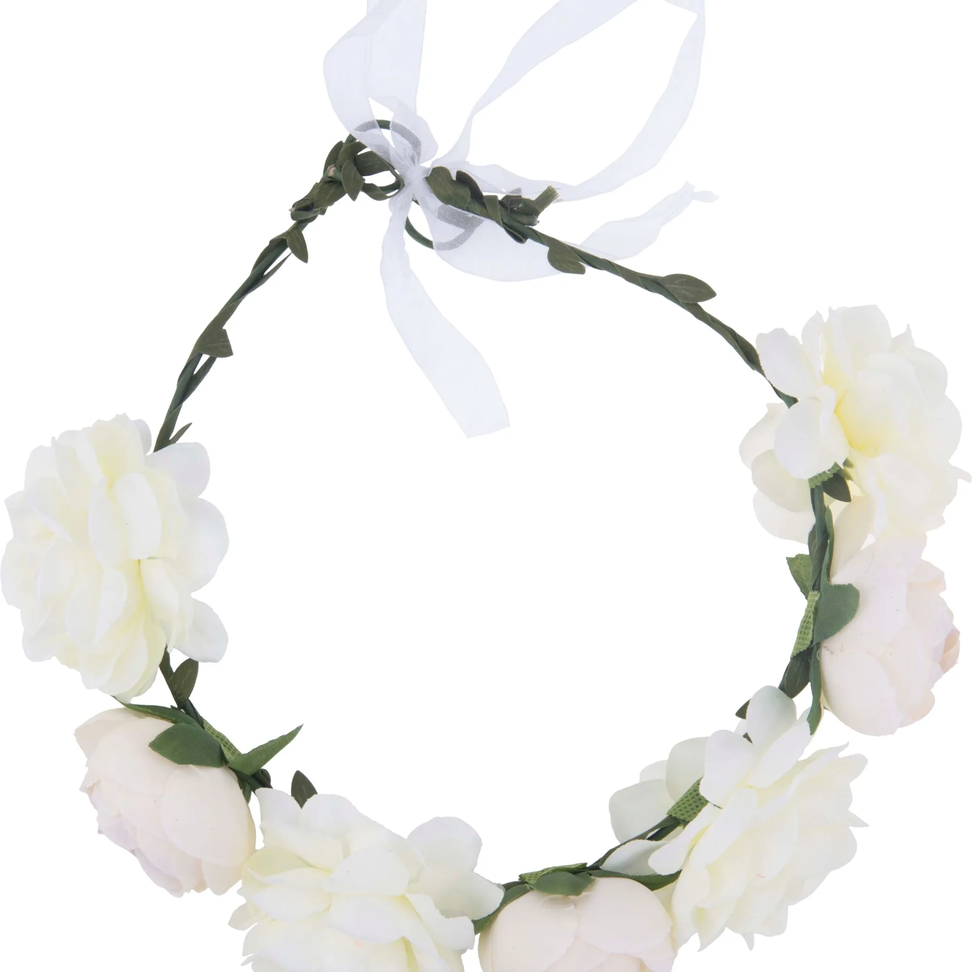 Dazzling Flower Head Band White Peonies