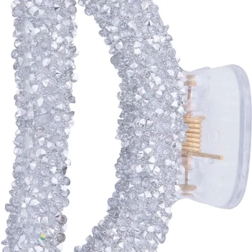 Dazzling Hair Clip Glitter 9 cm Silver