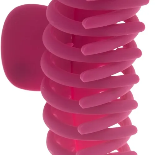 Dazzling Hair Clip Rubber Feel 9 Cm Bright Pink