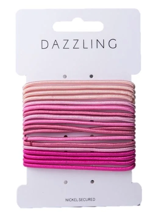 Dazzling Hår 18-pack Hårsnoddar rosa