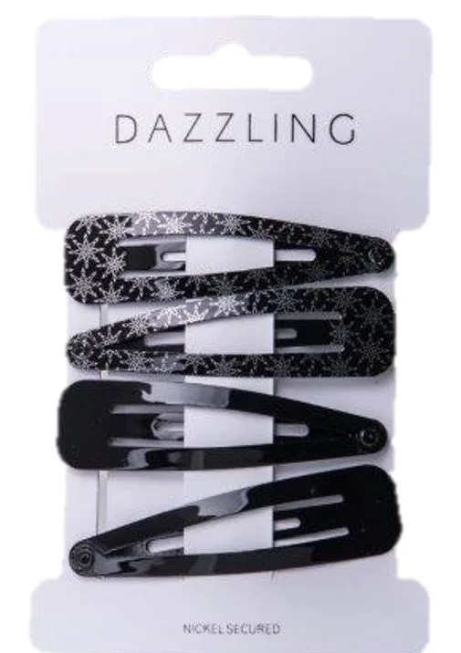 Dazzling Hår 4-pack isot kuviolliset hiuspinnit
