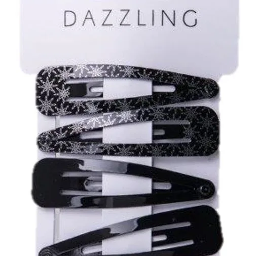 Dazzling Hår 4-pack isot kuviolliset hiuspinnit