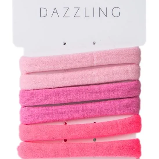 Dazzling Hår 6-pack rosa hårsnoddar