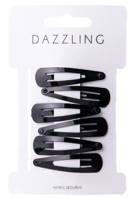 Dazzling Hår 6-pack svarta hårspännen