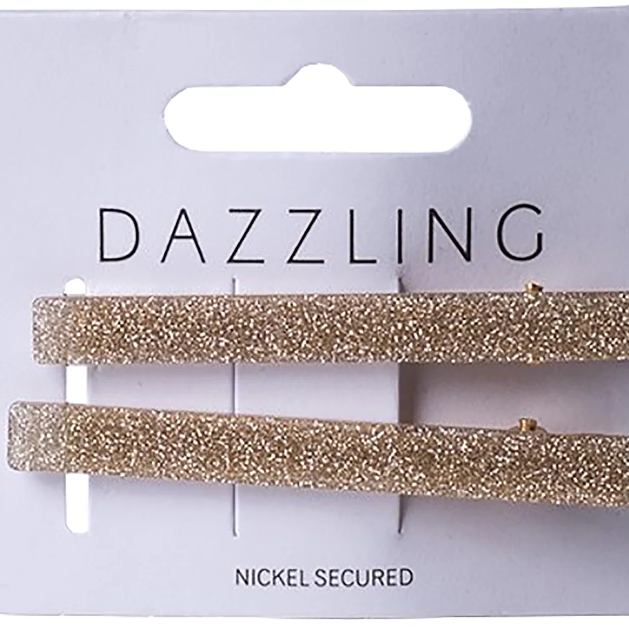 Dazzling Hår Glitterspänne 2-pack Guldbeige