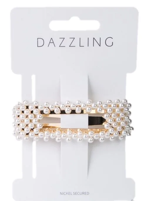 Dazzling Hår Pärlor hårklämma Rak