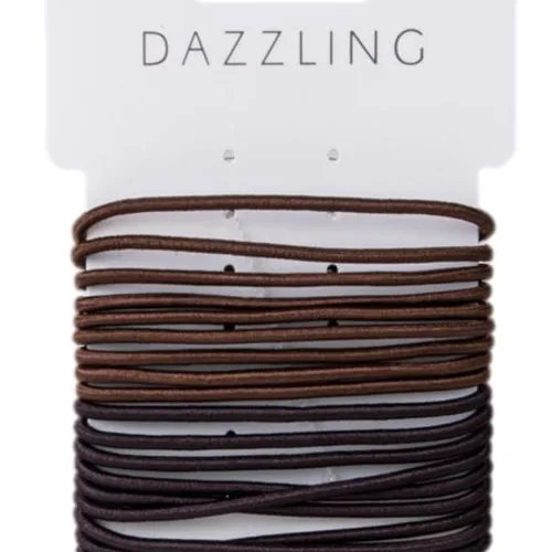 Dazzling Hårsnoddar Bruna tunna 18-pack