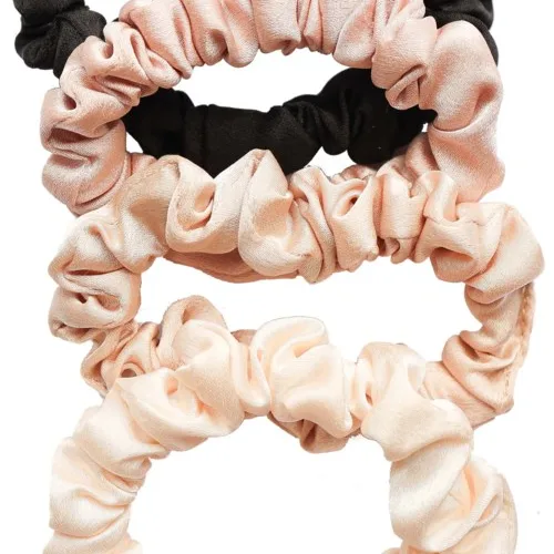 Dazzling Scrunchies 4 pcs Black/Beige