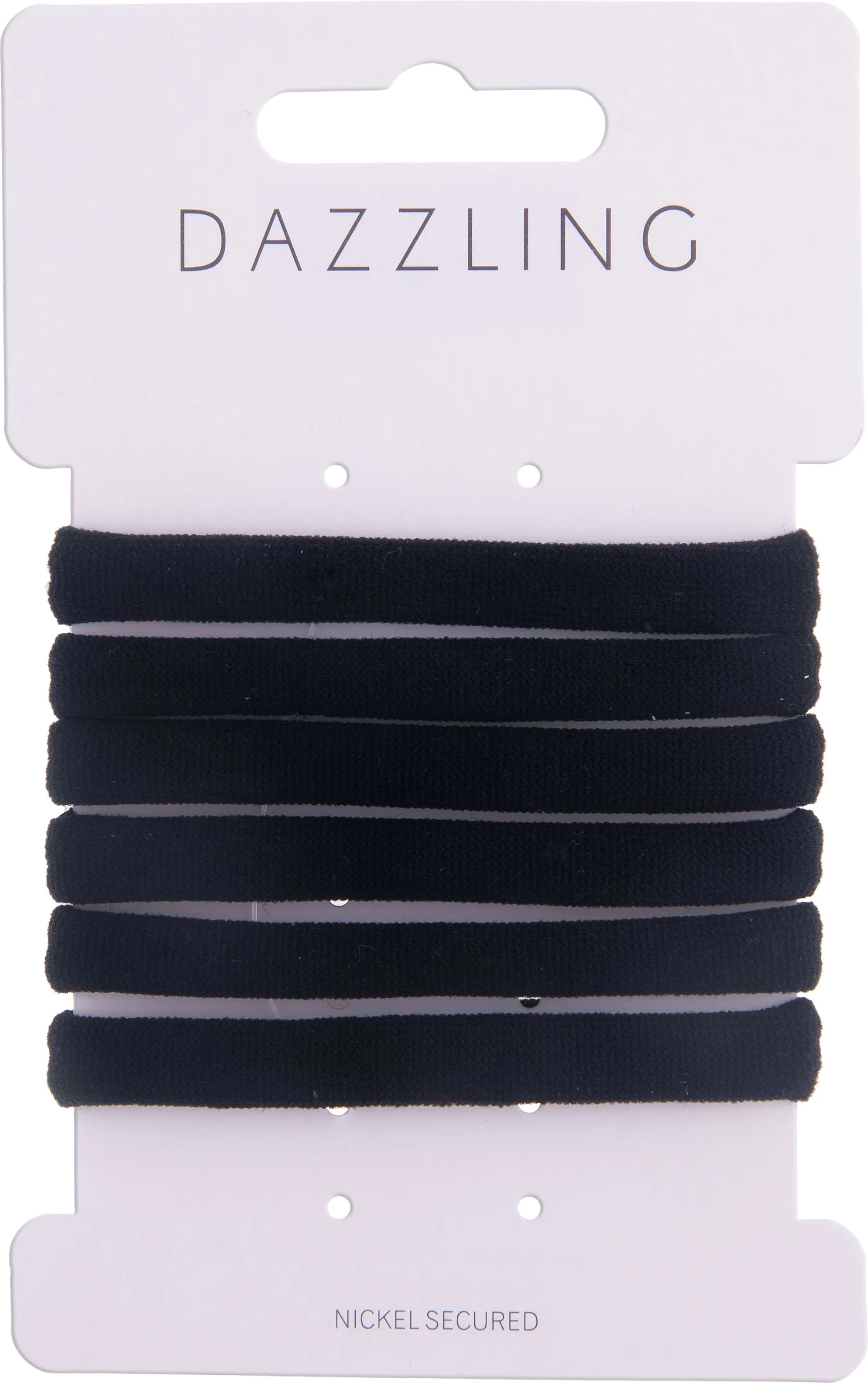 Dazzling Soft Hair Ties 6 pcs Black
