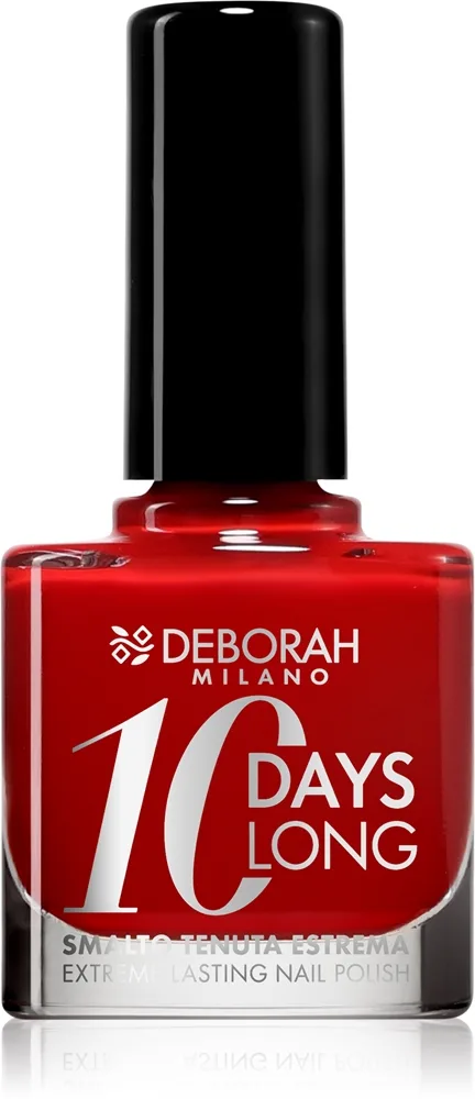 Deborah Milano 10 Days Long Snabbtorkande nagellack Skugga 161 Dark Red 11 ml