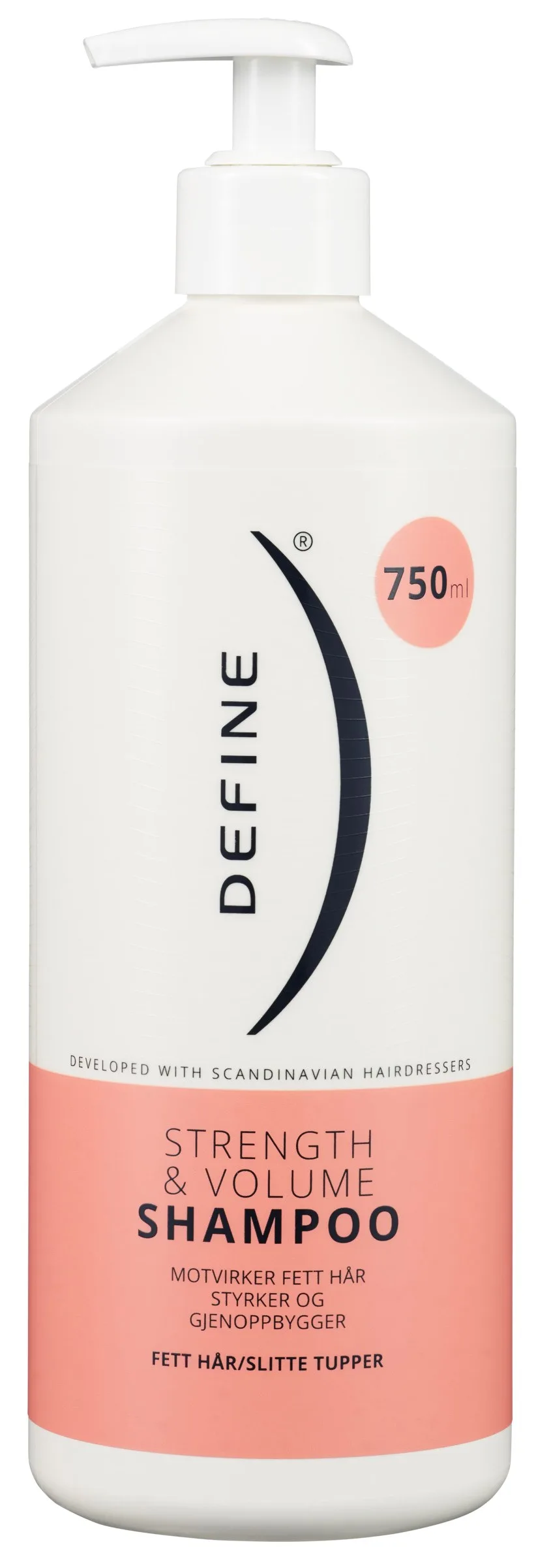 Define 750ml Strength & Volume Shampoo hennoille hiuksille