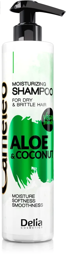 Delia Cosmetics Cameleo Aloe & Coconut kosteuttava shampoo kuiville ja hauraille hiuksille 250 ml