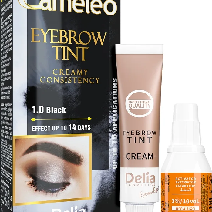 Delia Cosmetics Cameleo Professionell färgande ögonbrynskräm Ammoniak-fri Skugga 1.0 Black 15 ml
