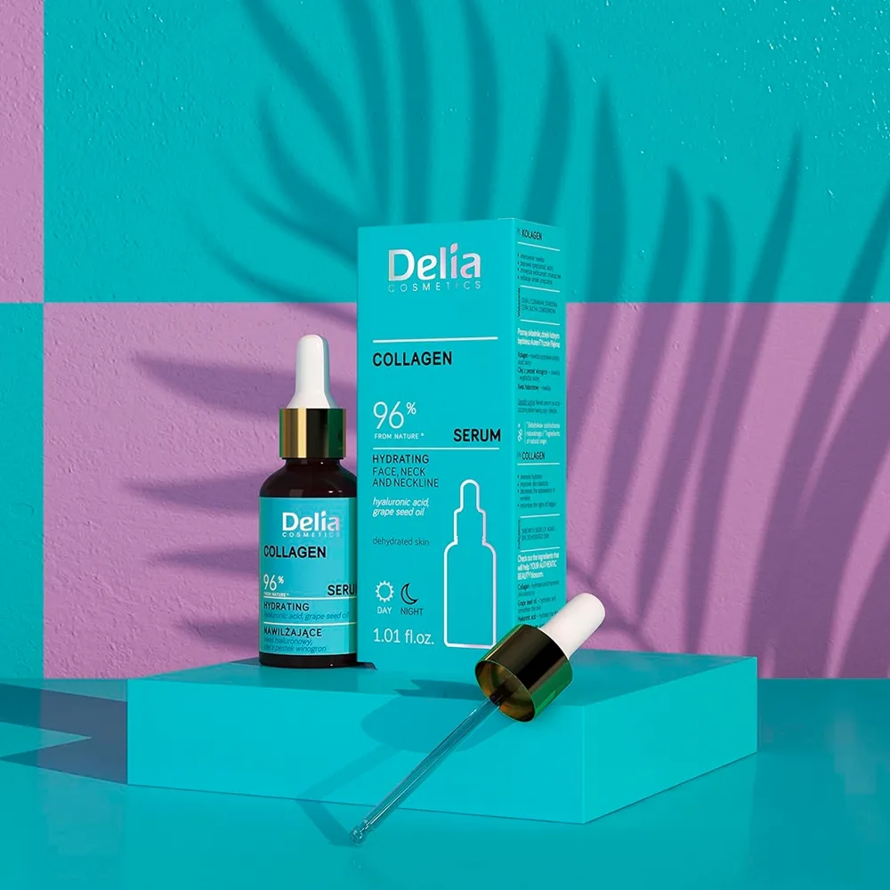 Delia Cosmetics Collagen Fugtende serum til ansigt, hals og bryst 30 ml