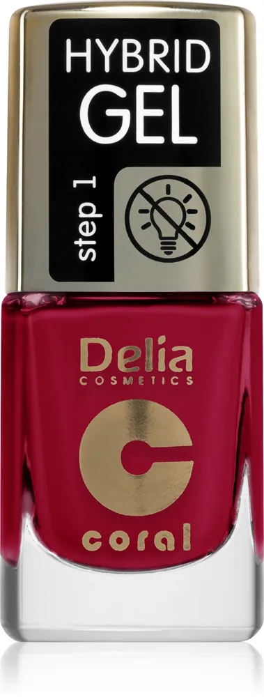Delia Cosmetics Coral Nail Enamel Hybrid Gel Gel neglelak Skygge 103 Juicy Raspberry 11 ml
