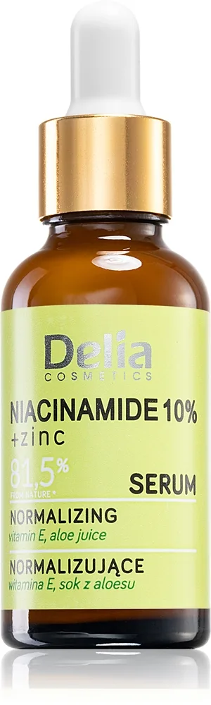 Delia Cosmetics Niacinamide 10% + zinc Restrukturerende serum til ansigt, hals og bryst 30 ml