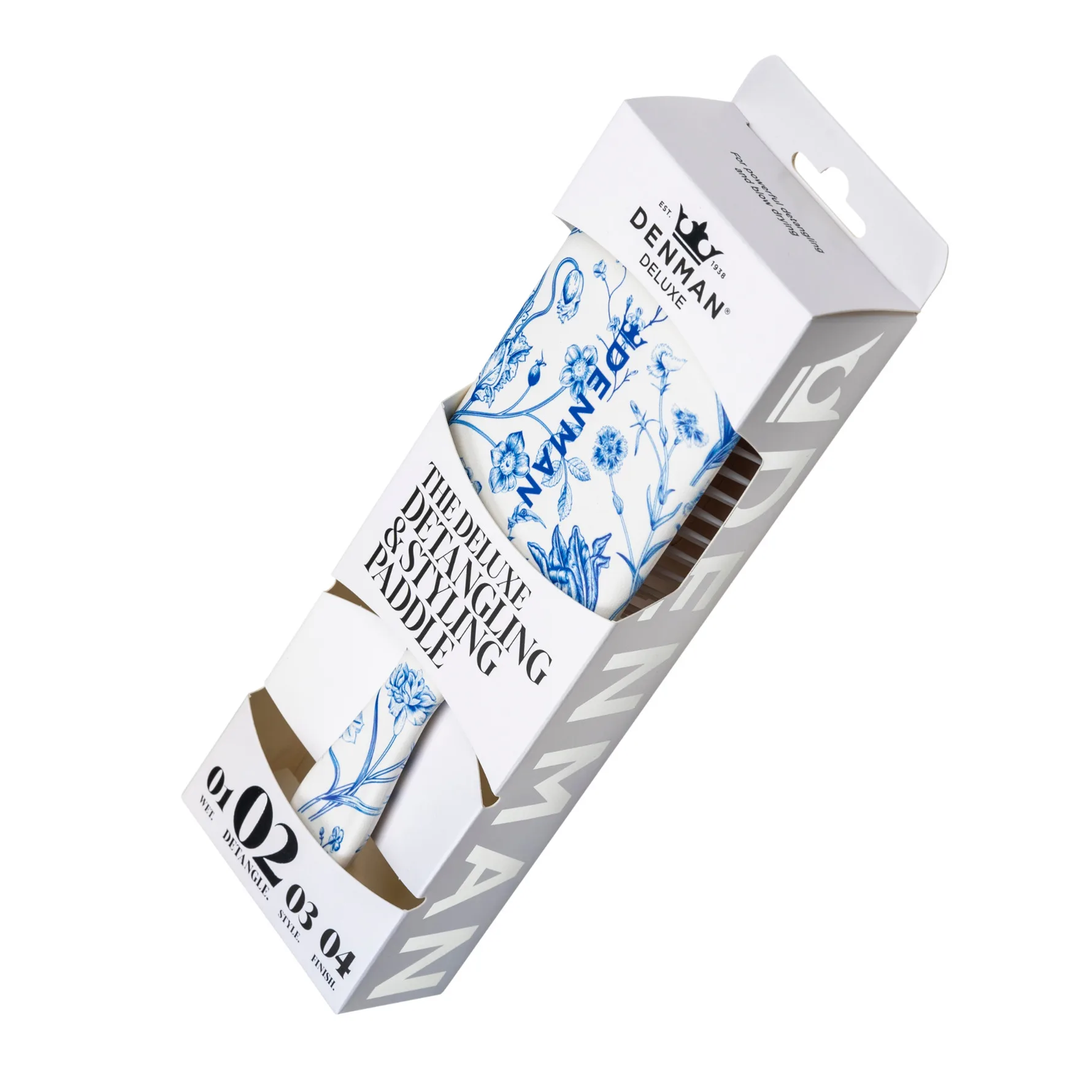 DENMAN Deluxe D38 Power Paddle Brush Blue Belle