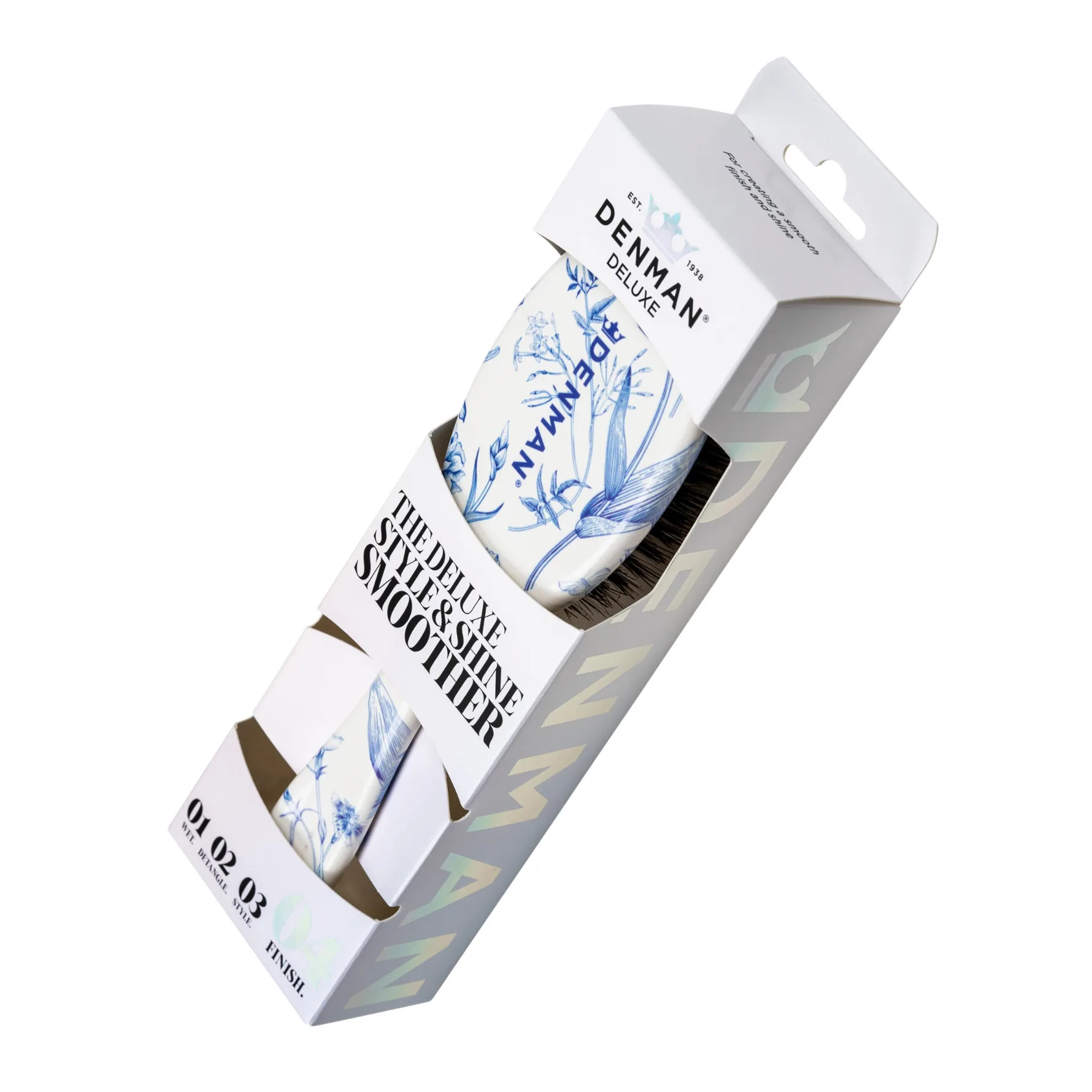 DENMAN Deluxe D81M Medium Style & Shine Brush Blue Belle