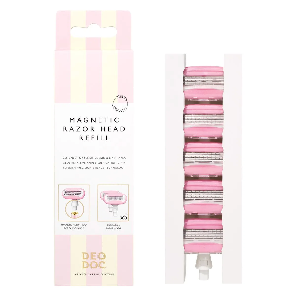 DeoDocs Magnetic Razor Head Refill Pink